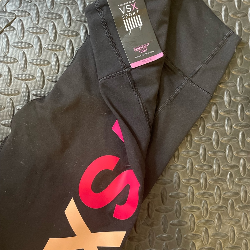 VSX Sport Victoria's Secret Black and Pink Leggings